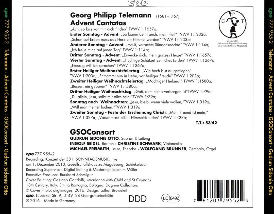 Georg Philipp Telemann: Advent Cantatas cover art
