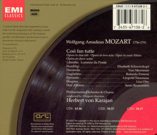 Mozart: Così fan tutte cover art