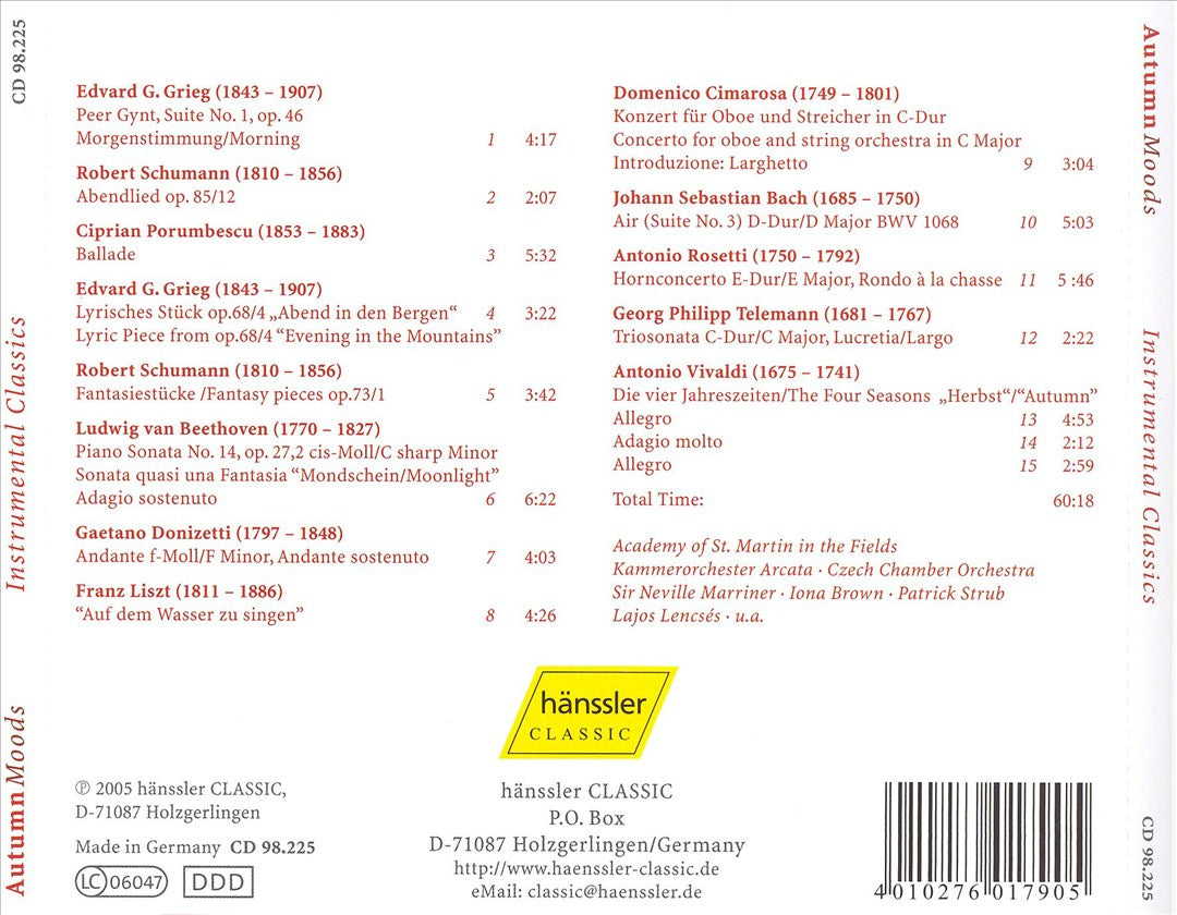 Autumn Moods: Instrumental Classics cover art