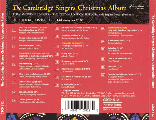 Cambridge Singers Christmas Album cover art