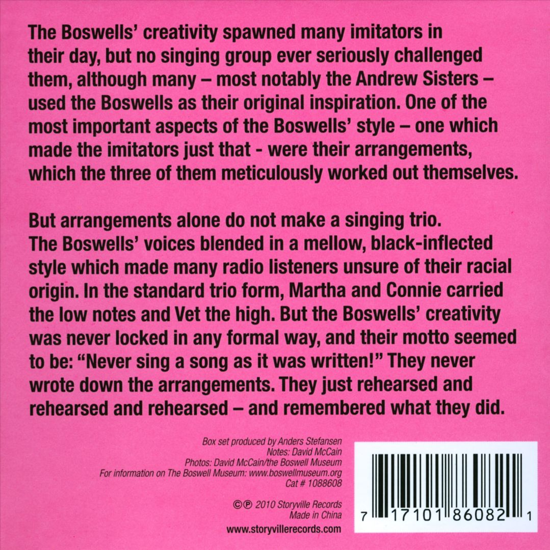 Boswell Sisters Collection cover art
