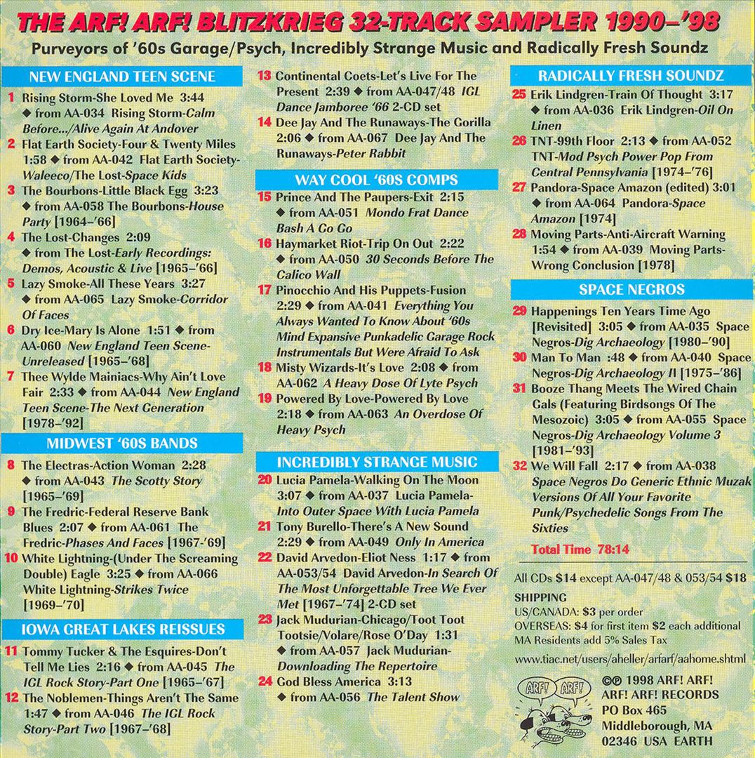 Arf! Arf! Blitzkrieg 32-Track Sampler cover art