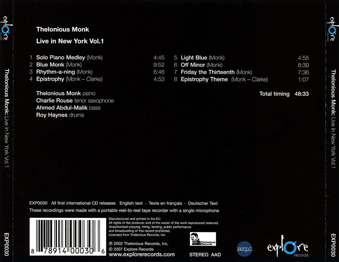 Live In New York Vol. 1 cover art
