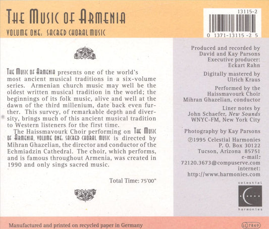 Music of Armenia, Vol. 1: Sacred Choral Music cover art