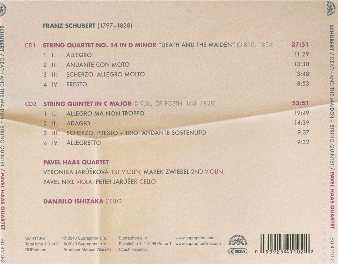 Schubert: Death and the Maiden; String Quintet cover art