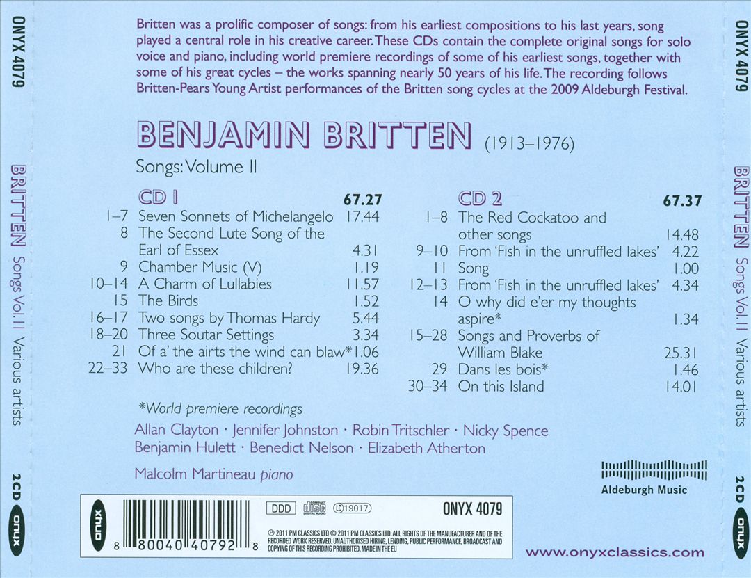 Britten: Songs, Vol. 2 cover art
