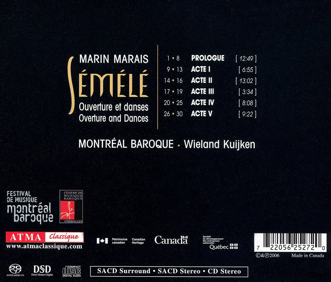 Marin Marais: Sémélé - Overture et danses cover art