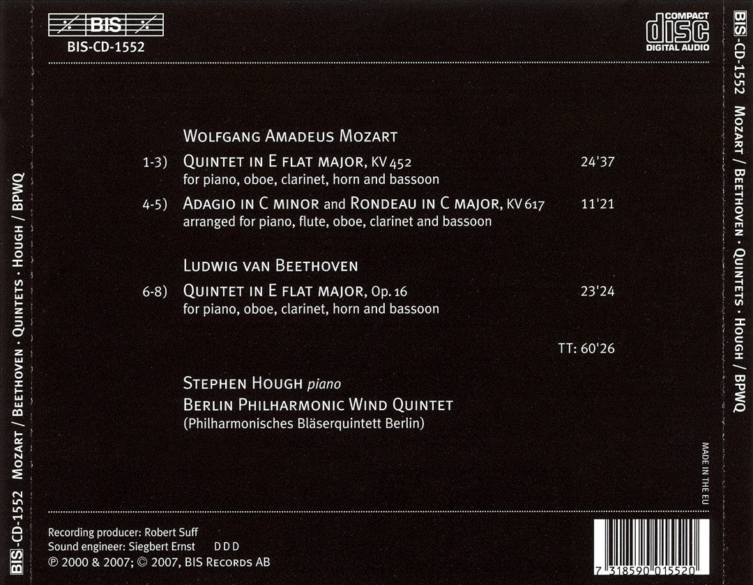 Quintets for Piano & Winds by Mozart & Beethoven cover art