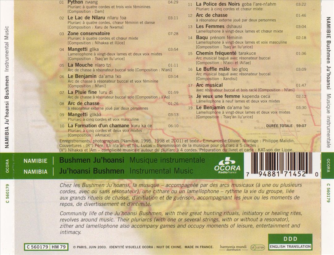 Ju'hoansi Bushmen Instrumental Music cover art