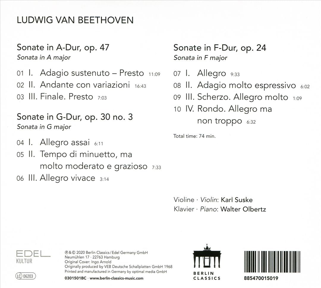 Beethoven Gesamtausgabe: Sonate für Klavier und Violine A-dur op. 47; Sonate für Klavier und Violine G-dur op. 30 Nr. 3 cover art
