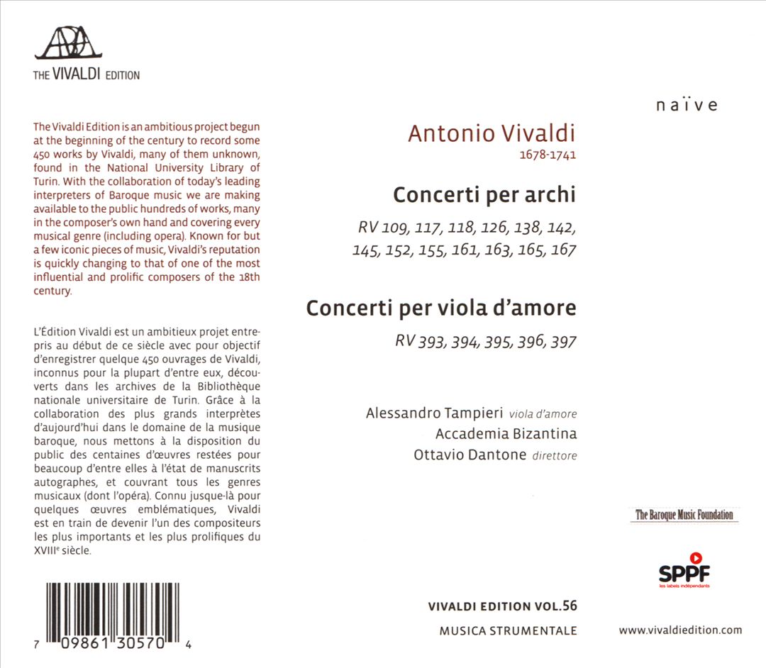 Vivaldi: Concerti per archi III; Concerti per viola d’amore cover art