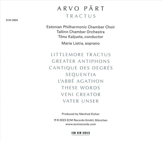 Arvo Pärt: Tractus cover art