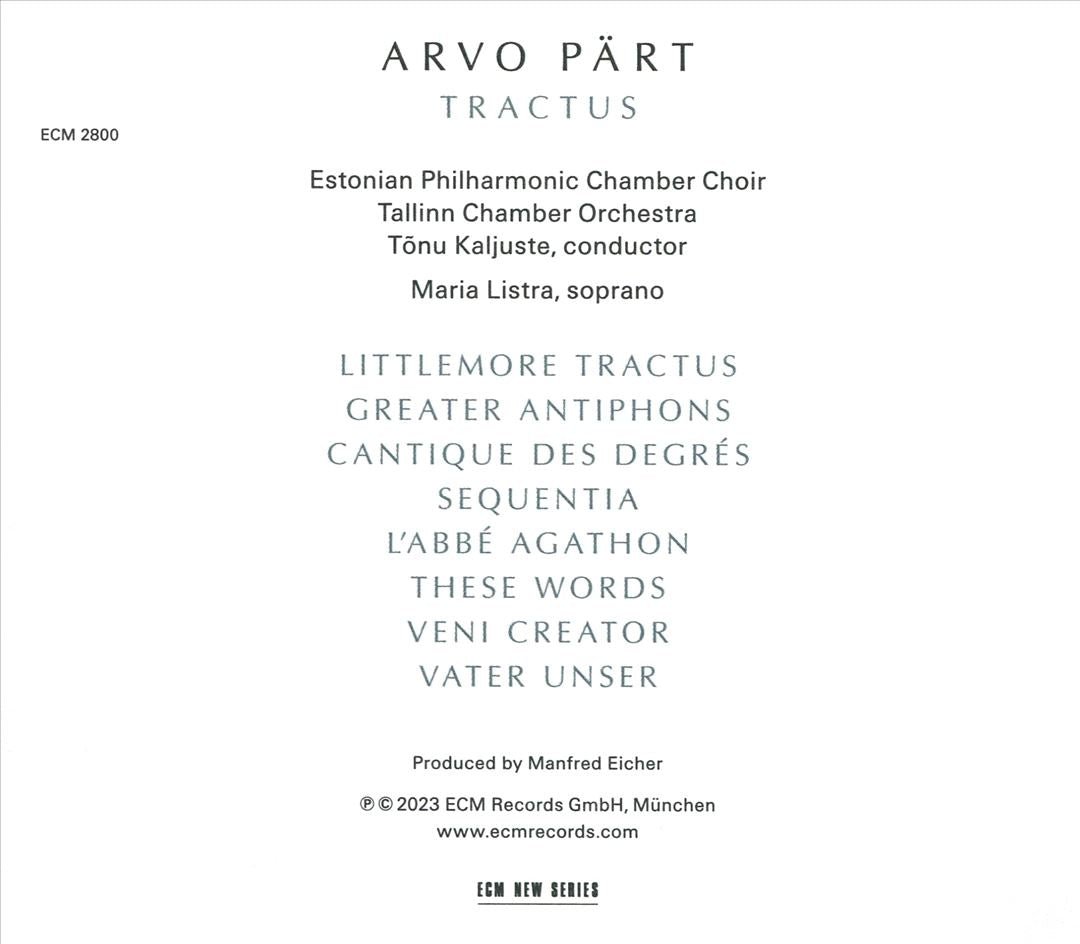 Arvo Pärt: Tractus cover art