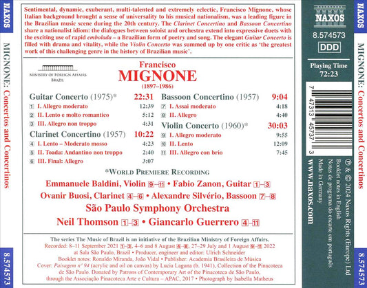 Francisco Mignone: Concertos and Concertinos cover art