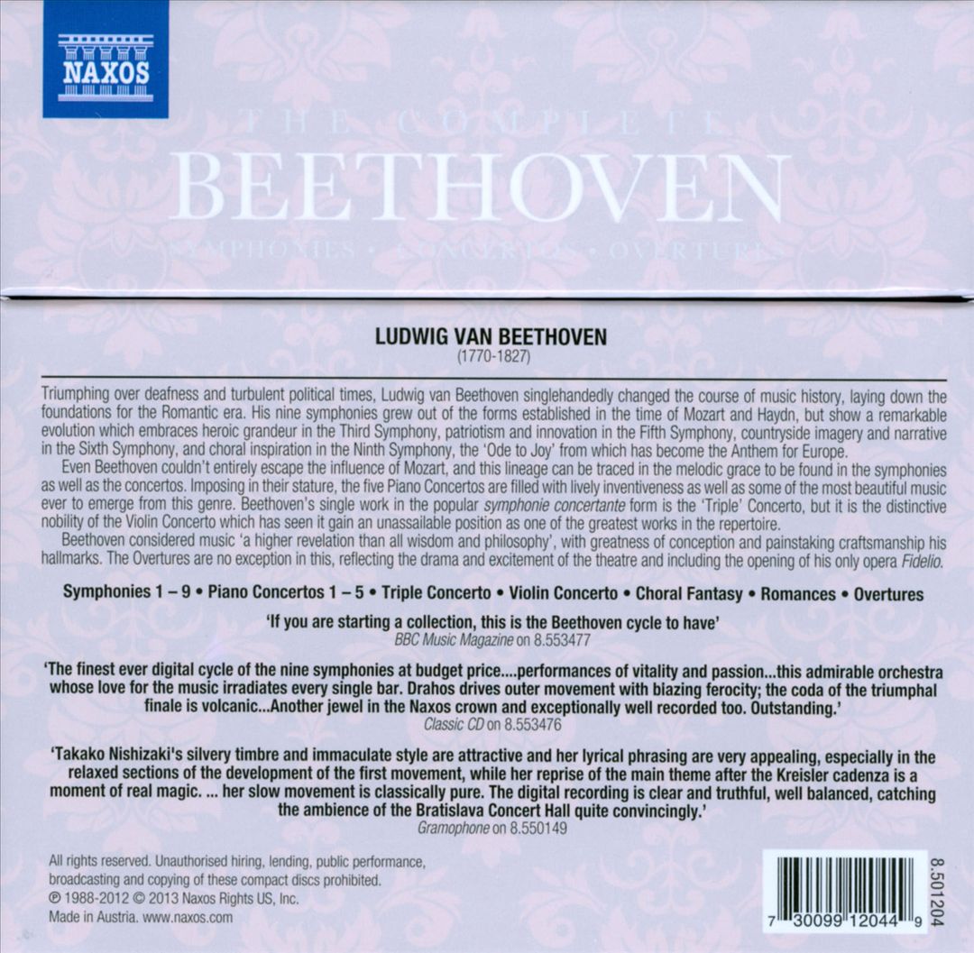 Complete Beethoven: Symphonies; Concertos; Overtures cover art
