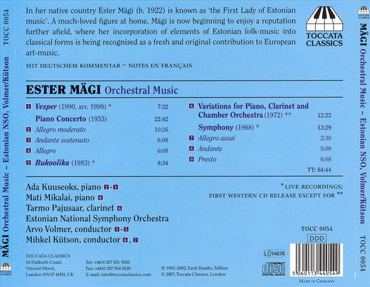 Ester Mägi: Orchestral Music cover art