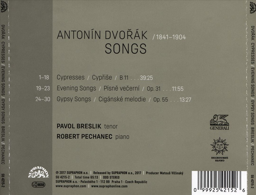 Dvorák: Songs cover art