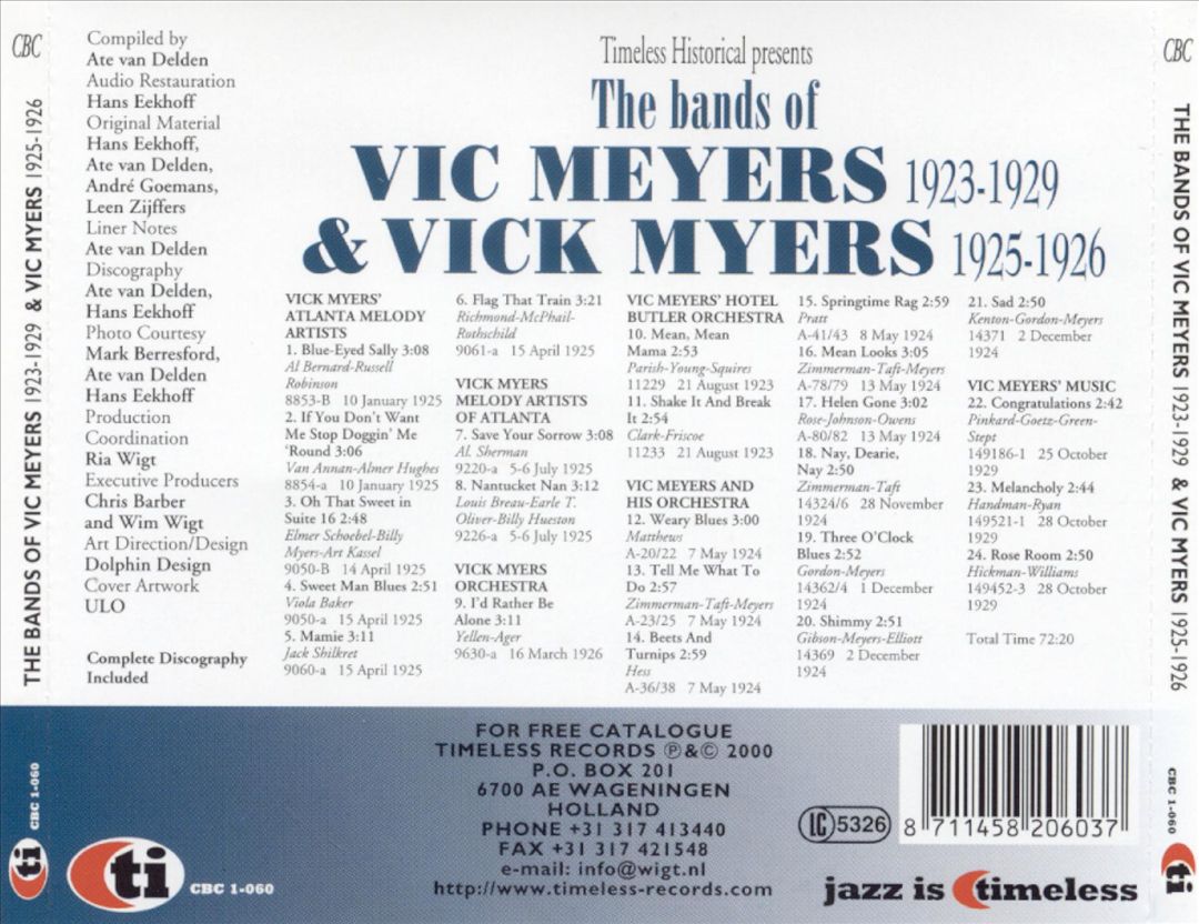Bands of Vic Meyers 1923-1929 & Vick Myers 1925 1926 cover art