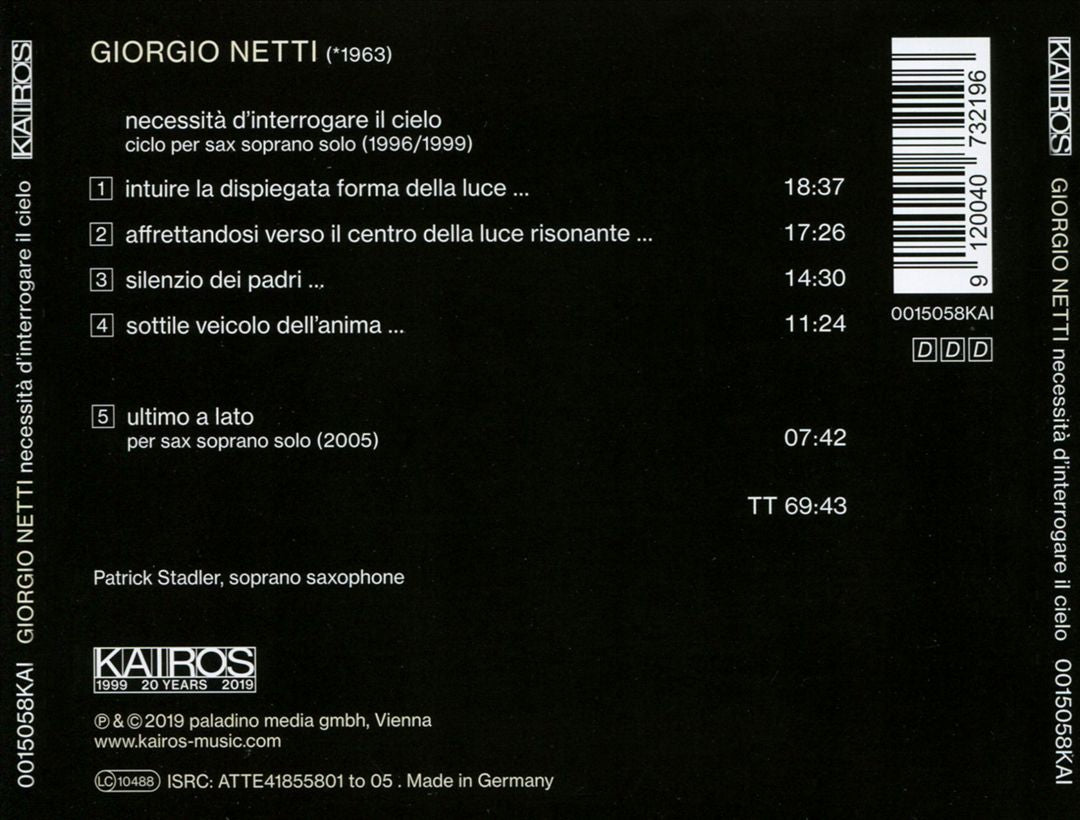 Giorgio Netti: Necessità d'Interrogare il Cielo cover art