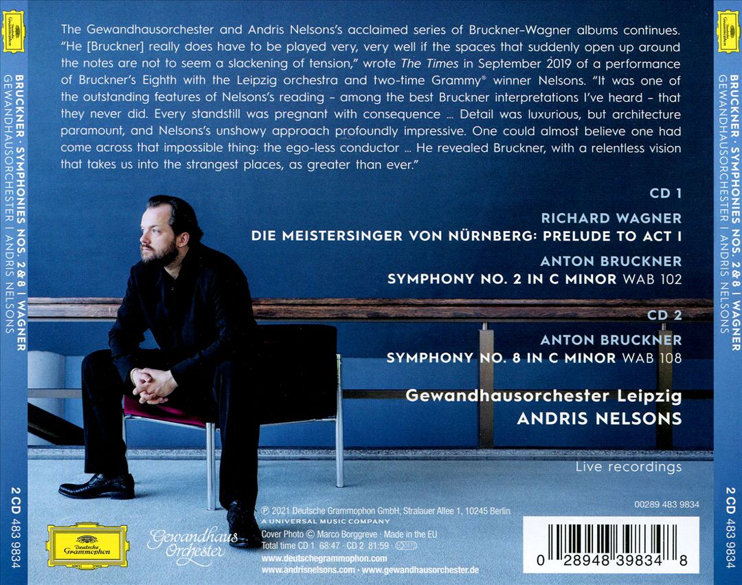 Bruckner: Symphonies Nos. 2 & 8; Wagner: Meistersinger Prelude cover art
