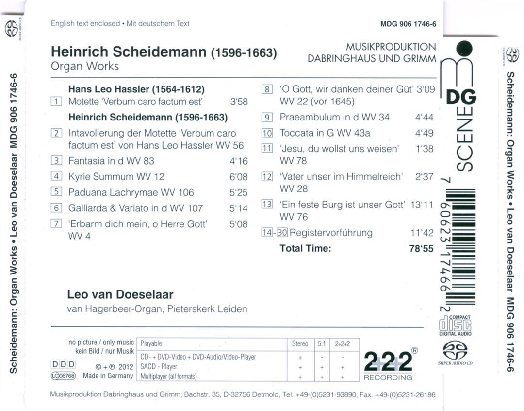 Heinrich Scheidemann: Organ Works cover art