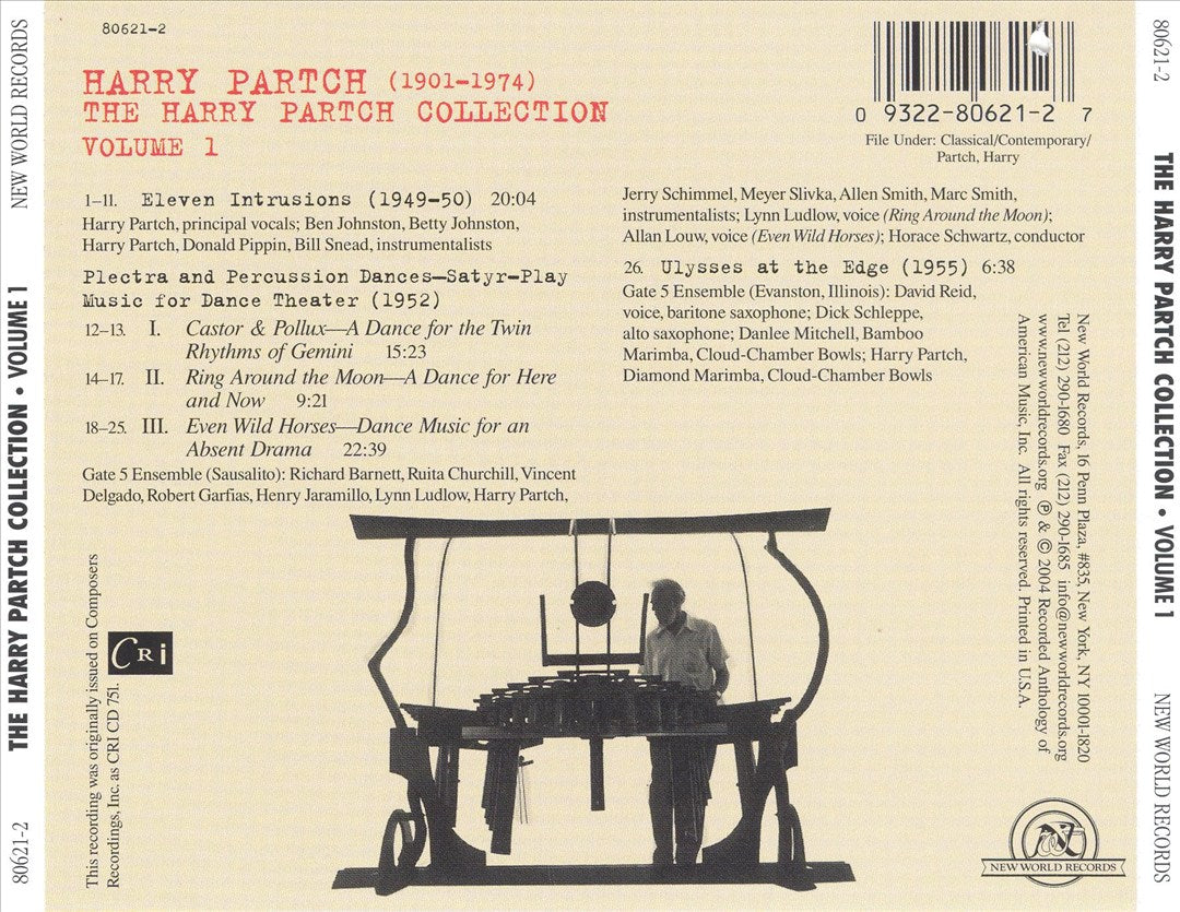 Harry Partch Collection, Vol. 1 cover art