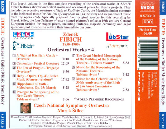 Fibich: Overtures; Ballet Music from Hedy cover art