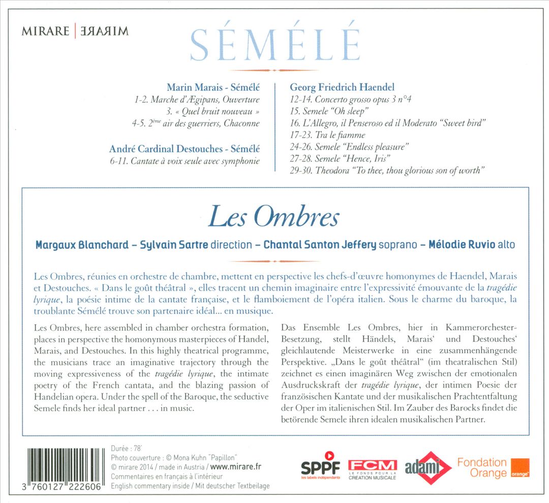 Sémélé: Handel, Marais, Destouches cover art