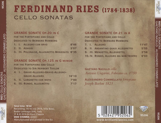 Ries: Cello Sonatas cover art
