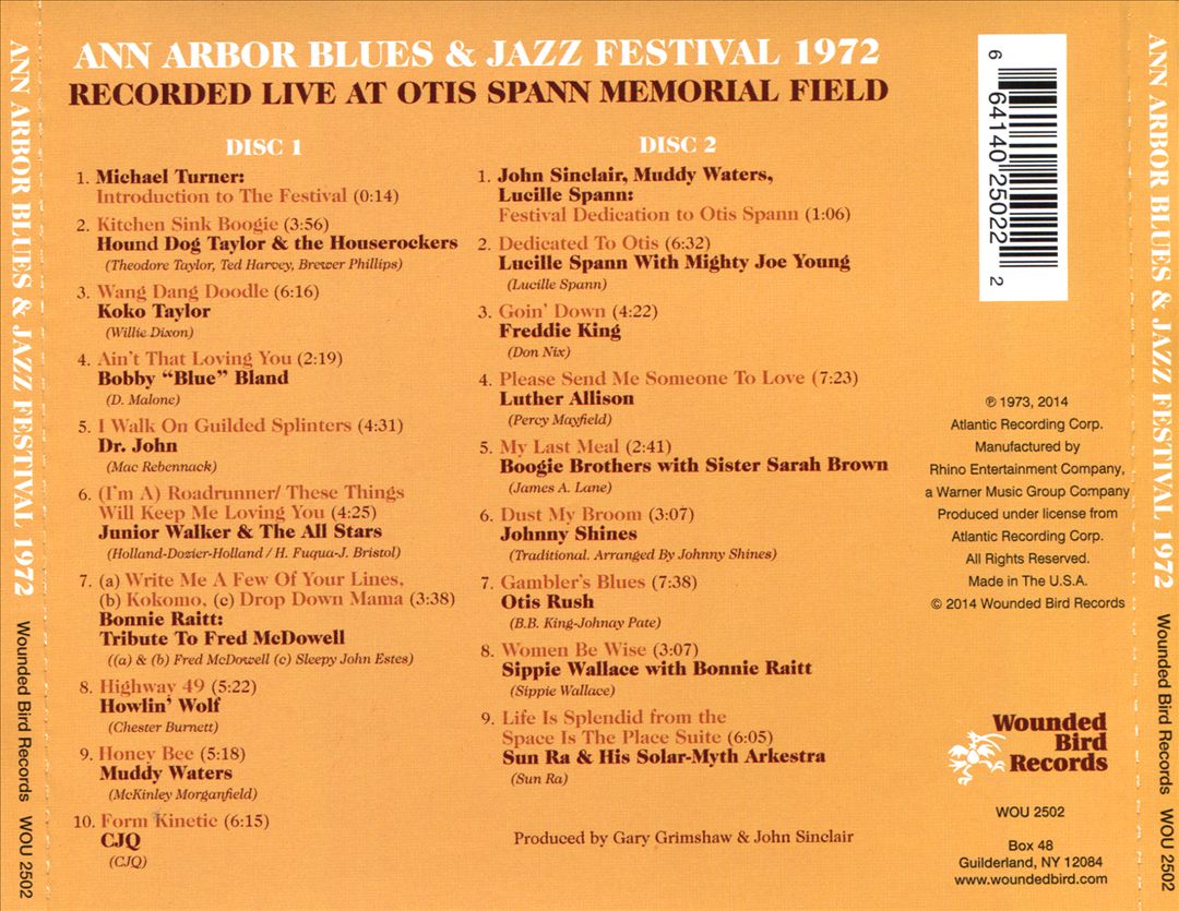 Ann Arbor Blues & Jazz Festival: 1972 cover art