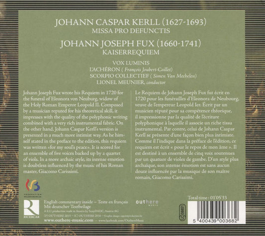 Johann Caspar Kerll, Johann Joseph Fux: Requiems cover art