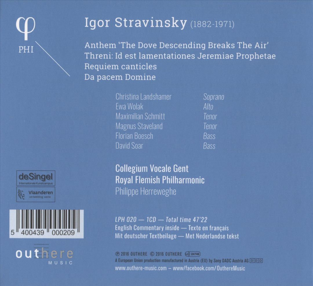 Igor Stravinsky: Threni; Requiem Canticles cover art