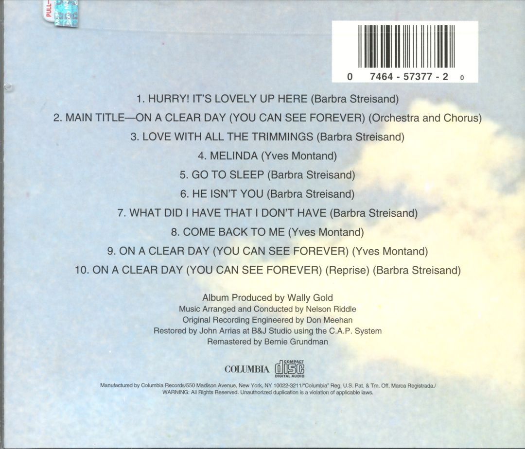 On a Clear Day You Can See Forever [Original Soundtrack Recording] cover art
