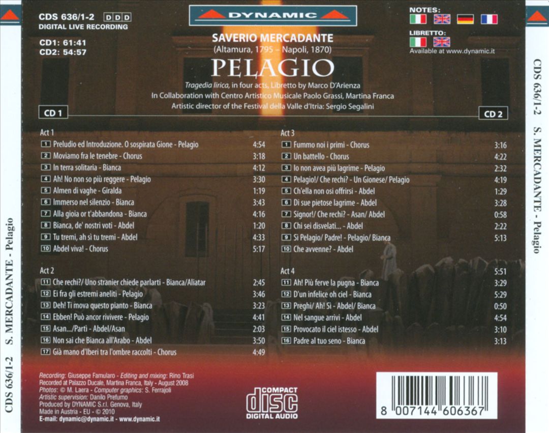 Saviero Mercadante: Pelagio cover art