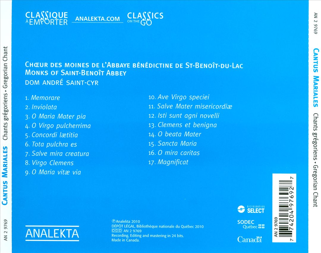 Cantus Mariales: Gregorian Chant cover art