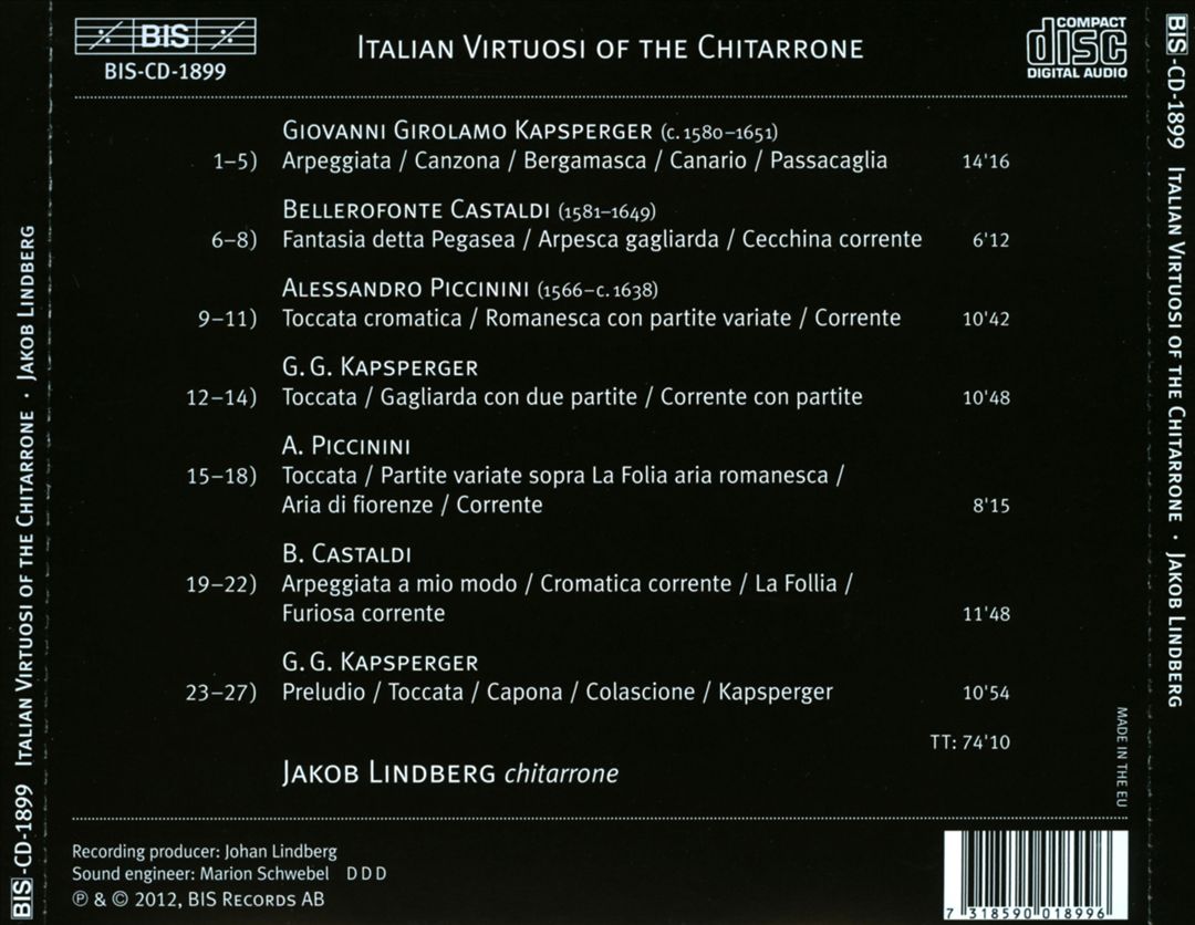 Italian Virtuosi of the Chitarrone cover art