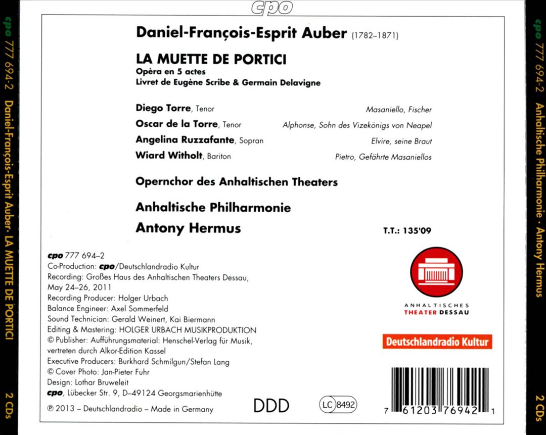 Daniel-François-Esprit Auber: La Muette de Portici cover art
