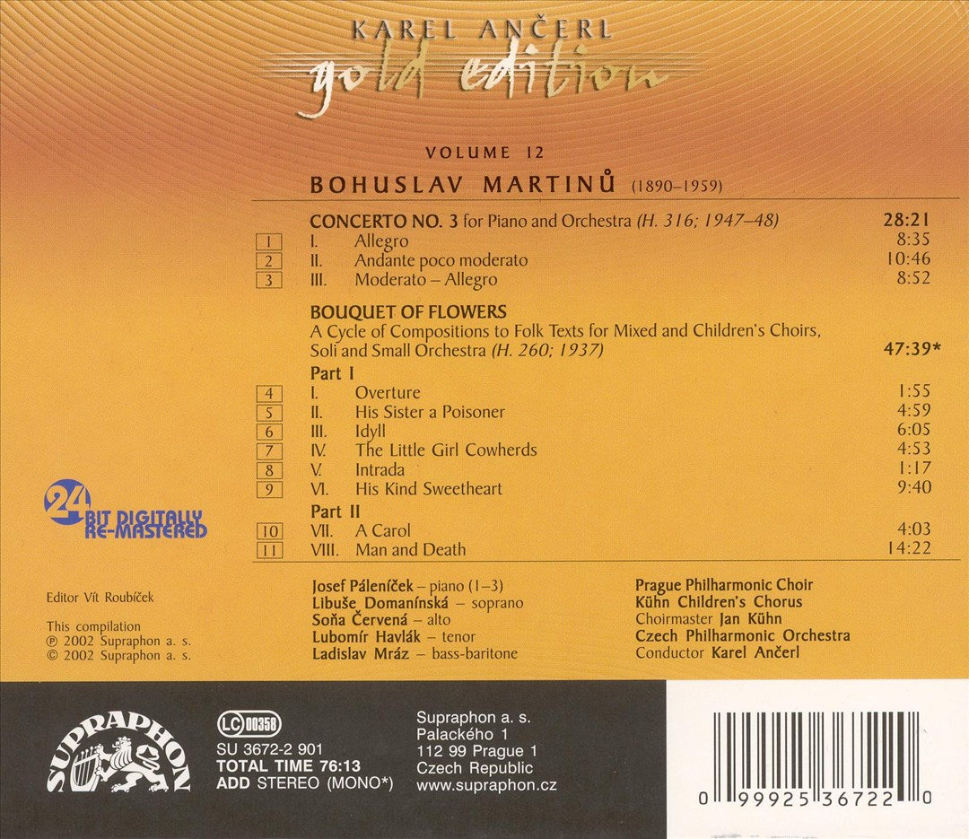 Martinu: Piano Concerto No. 3; Bouquet of Flowers cover art