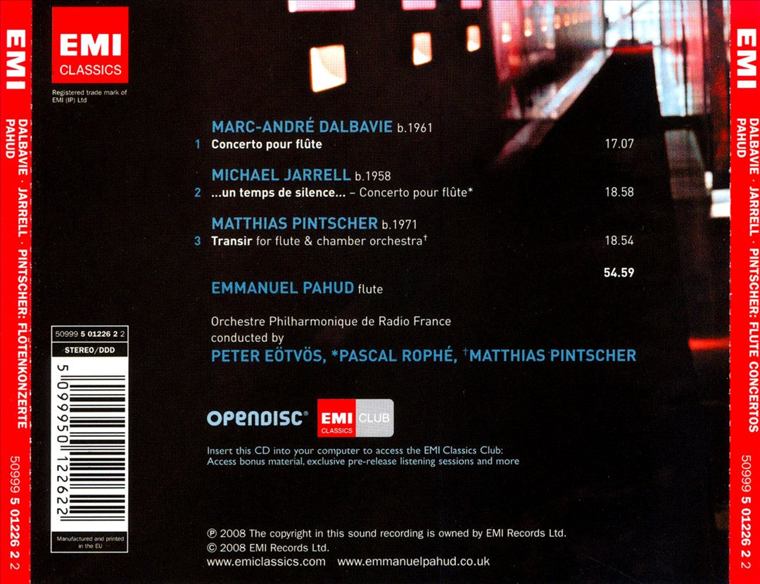 Flute Concertos by Dalbavie, Jarrell & Pintscher cover art