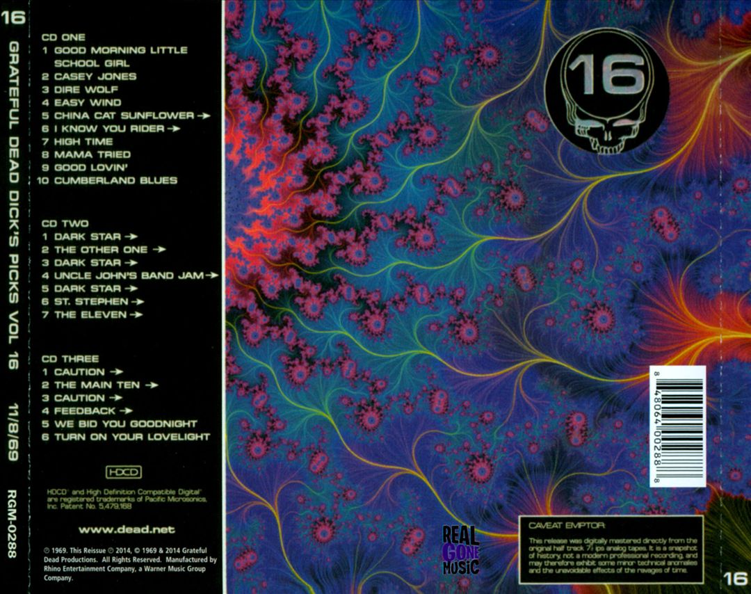 Dick's Picks, Vol. 16: Fillmore Auditorium, San Francisco, Ca 11/8/69 cover art