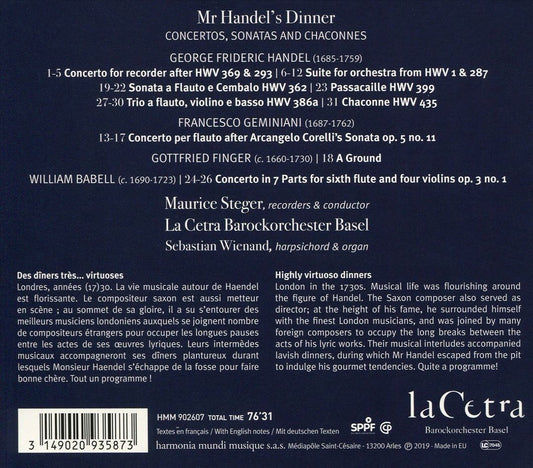 Mr Handel's Dinner: Music for the Opera Intermissions cover art