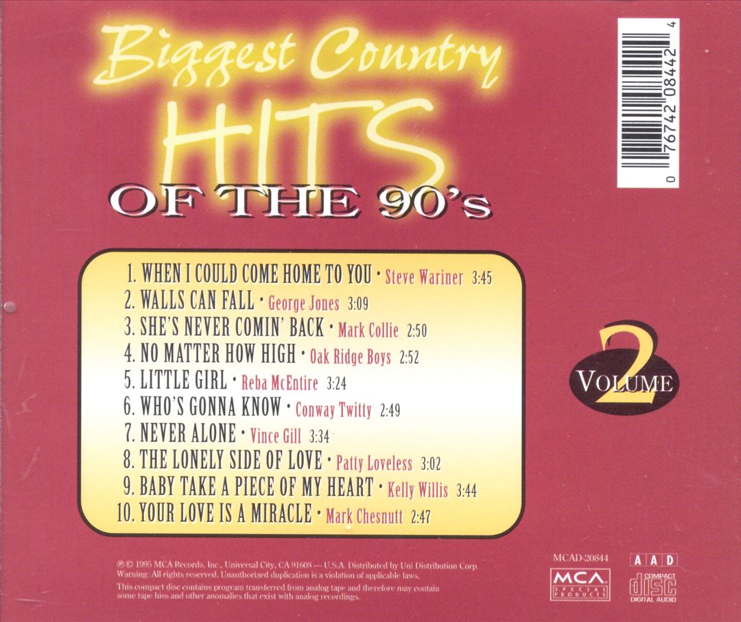 Biggest Country Hits of the 90s, Vol. 2 cover art