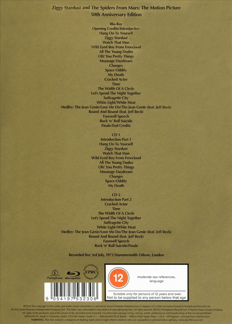 Ziggy Stardust and the Spiders From Mars: The Motion Picture Soundtrack [50th Anniversary Edition] cover art