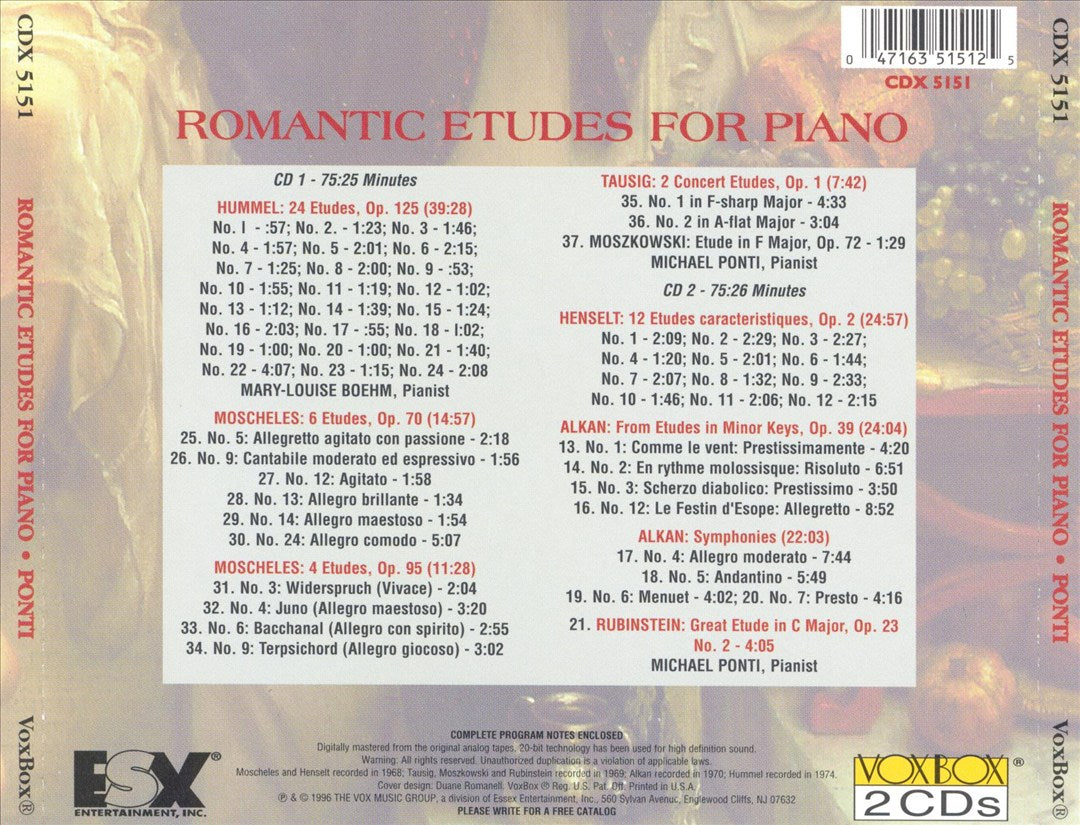 Romantic Etudes for Piano cover art