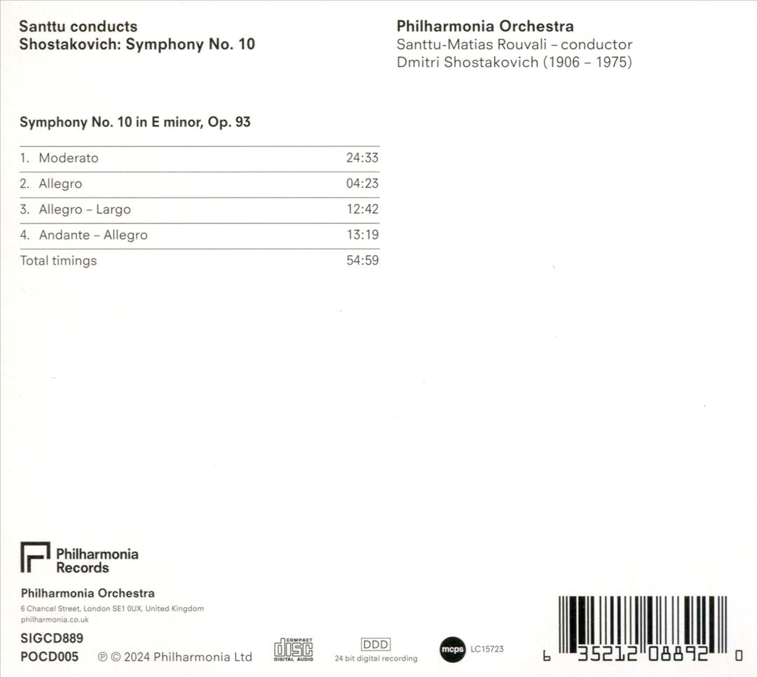 Santtu conducts Shostakovich: Symphony No. 10 cover art