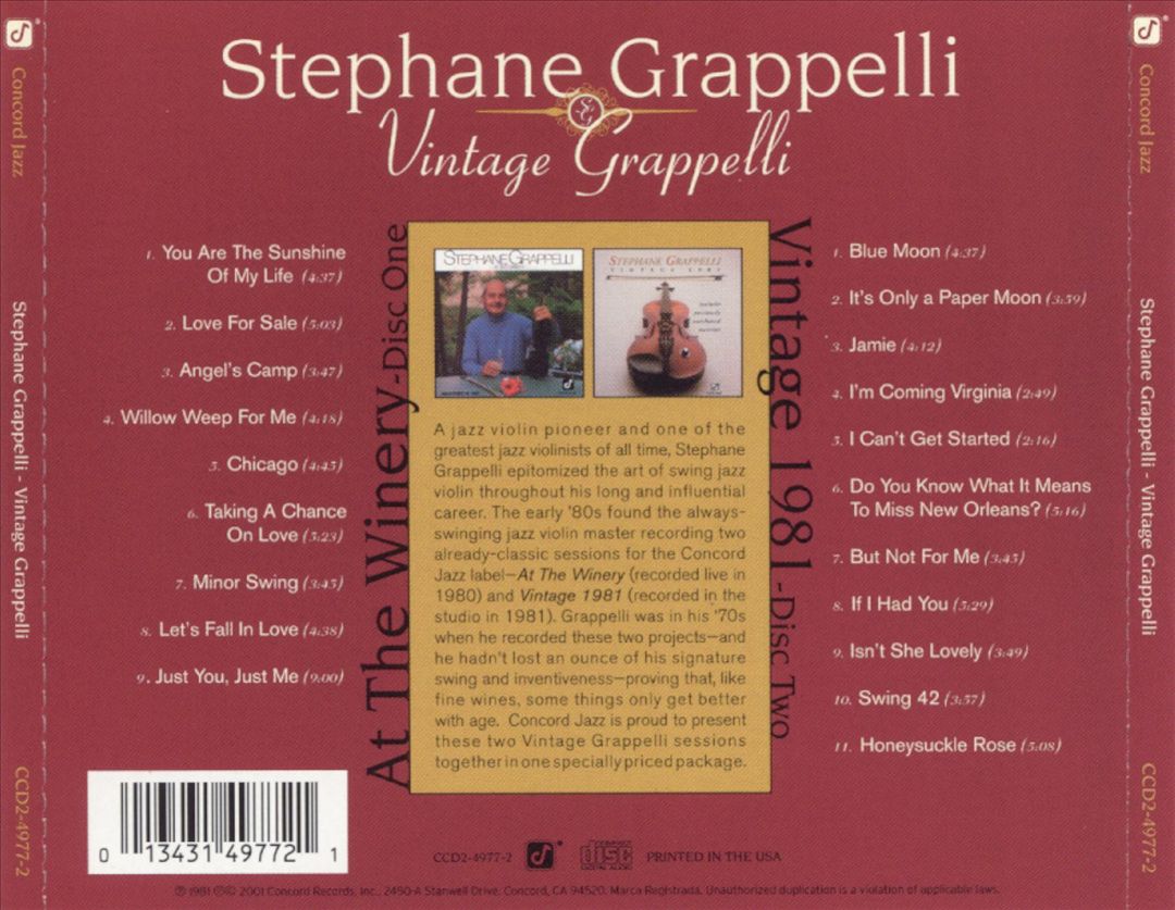 Vintage Grappelli cover art