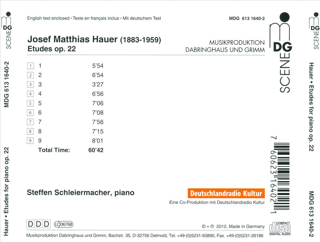Hauer: Etudes, Op. 22 cover art