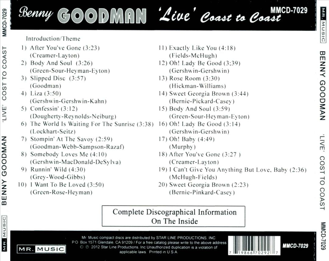 "Live" Coast To Coast cover art