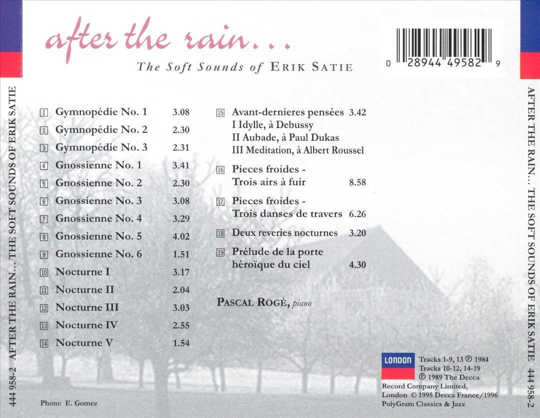 After the Rain...The Soft Sounds of Erik Satie cover art
