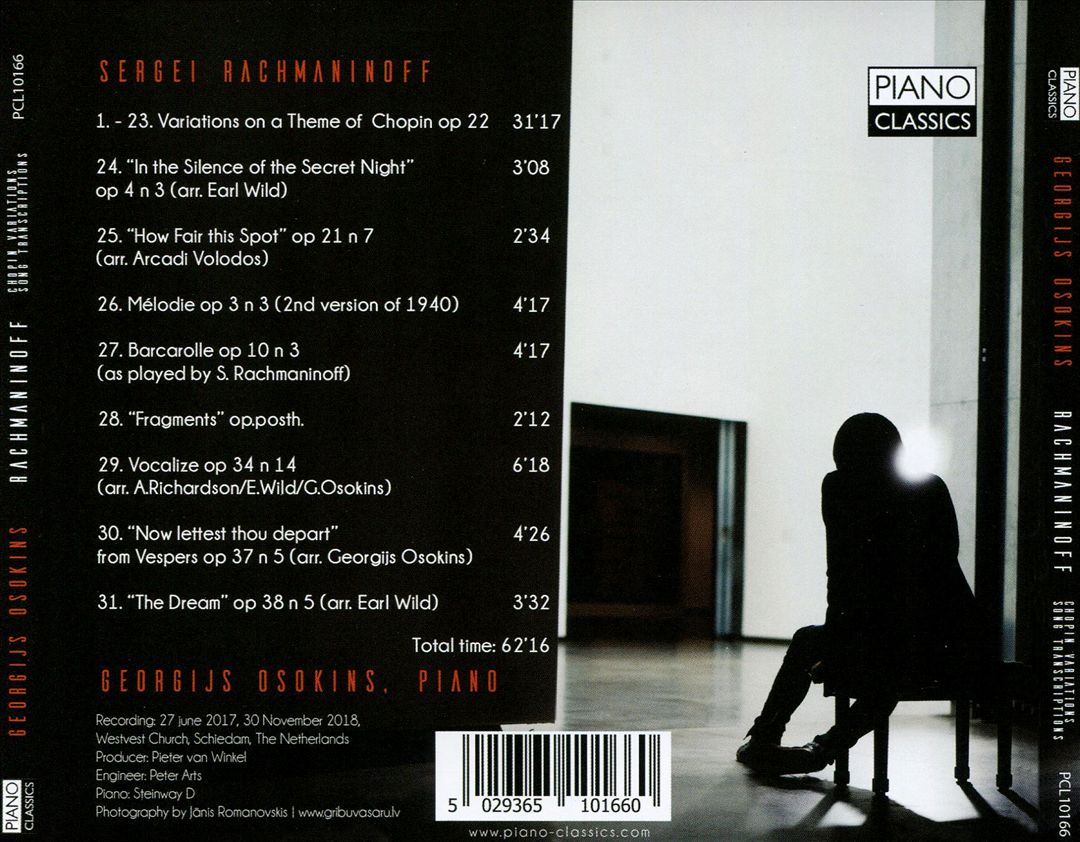 Rachmaninoff: Chopin Variations; Song Transcriptions cover art